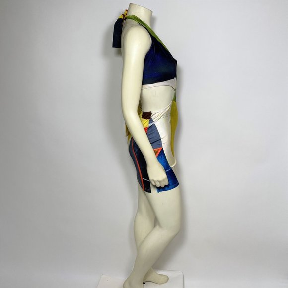 FARAI LONDON Multicolor Cut-Out 'Gaia' Mini Halter Dress - Picture 5 of 7